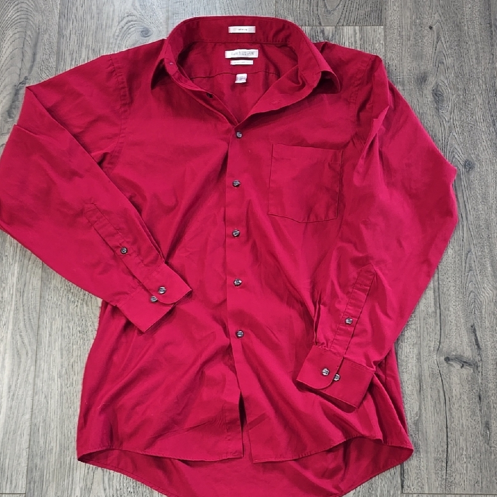 Men's Red Button-Up Shirt